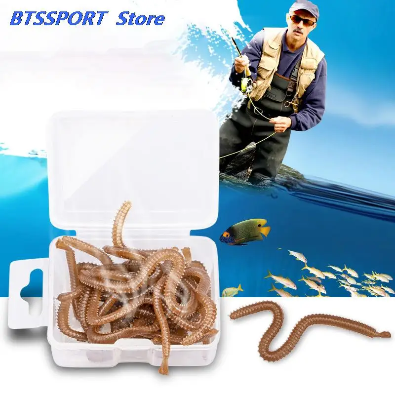 Моделирование дождевых красный темно-красный черви искусственные рыболовные