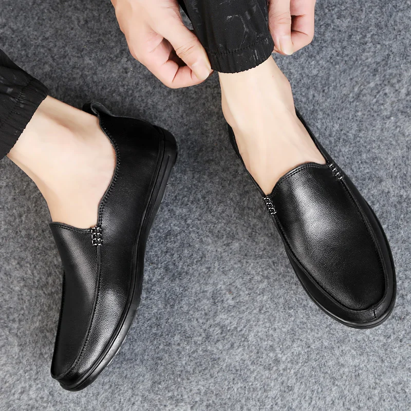 

Мужские брендовые кожаные туфли, роскошные повседневные туфли, мужские лоферы, мягкая кожаная обувь, размеры 46, дышащая обувь без шнуровки