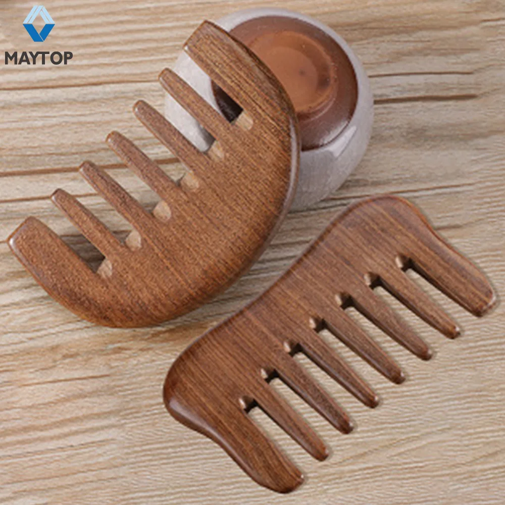 Natural Sandalwood Message Comb use for hair extensions High-End Wooden Wide-tooth Hair customizable comb | Дом и сад