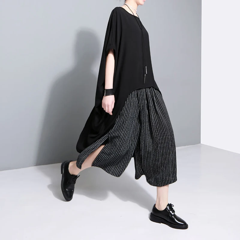 Ассиметричная плиссированная футболка XITAO на шнурке Корейская женская одежда 2019