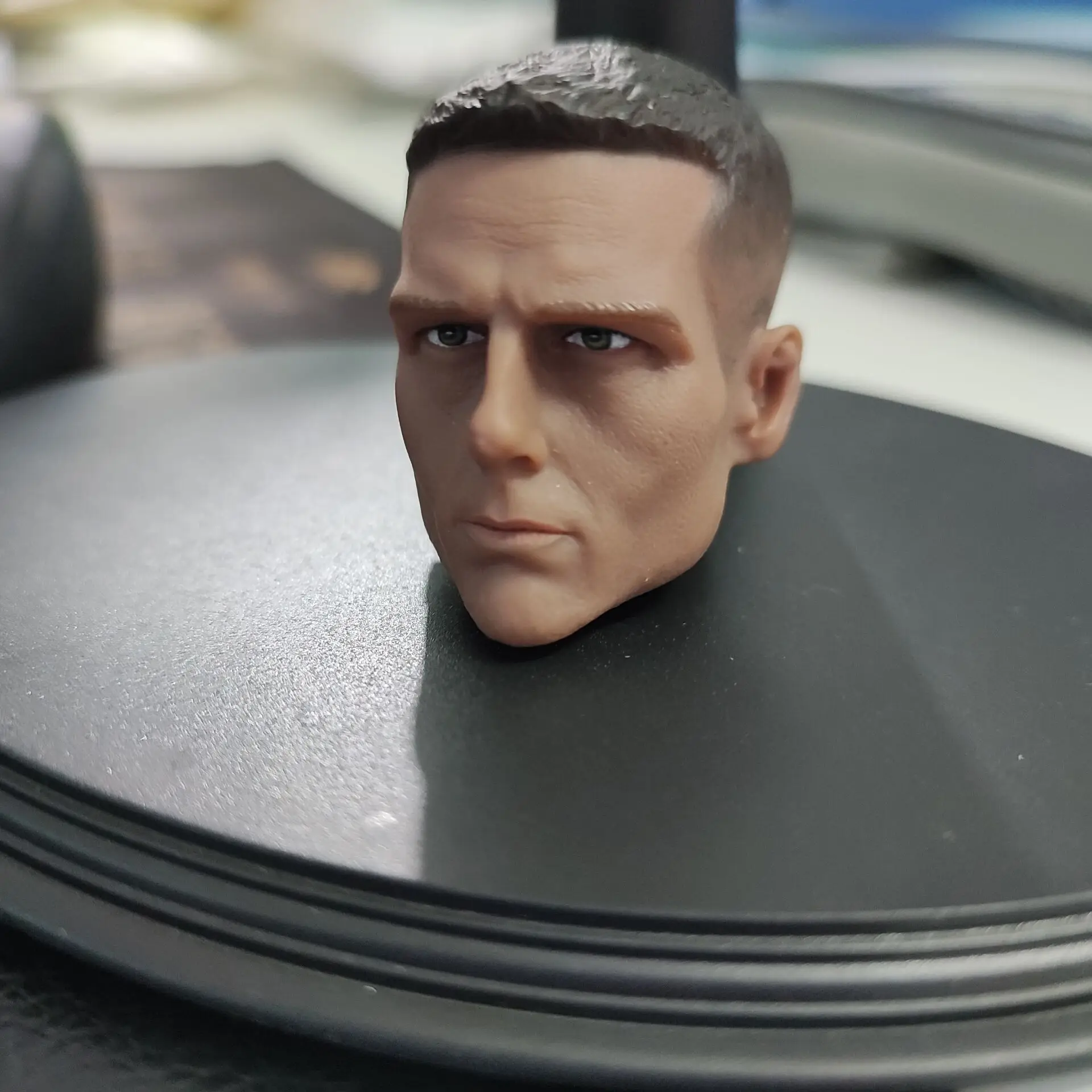 Мужская голова в масштабе 1:6 скульптура резьба времен Второй мировой войны