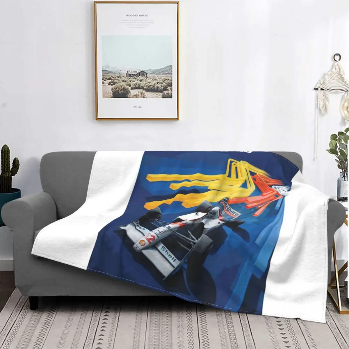 Ayrton Senna Mclaren San Marino Blanket Bedspread Bed Plaid Bed Plaid Towel Blanket Plaid Blankets Luxury Beach Towel