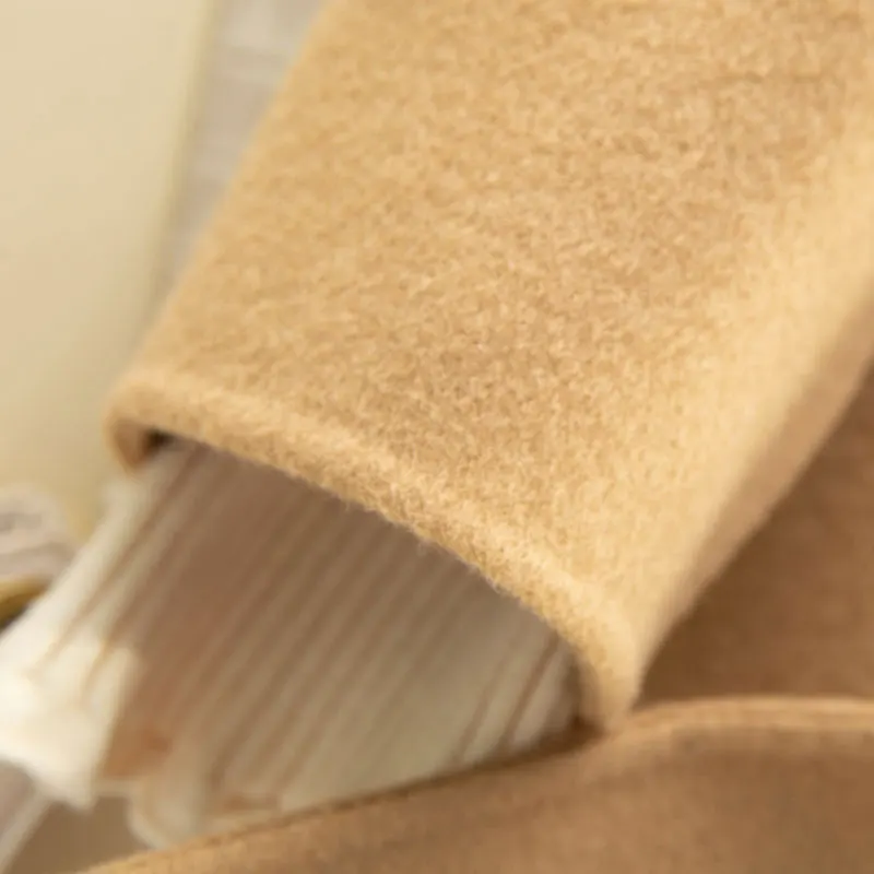 

Winter 100% pure wool coat ladies knit Korean fashion long coat basic simple wool coat knit warmth and thick ladies coat