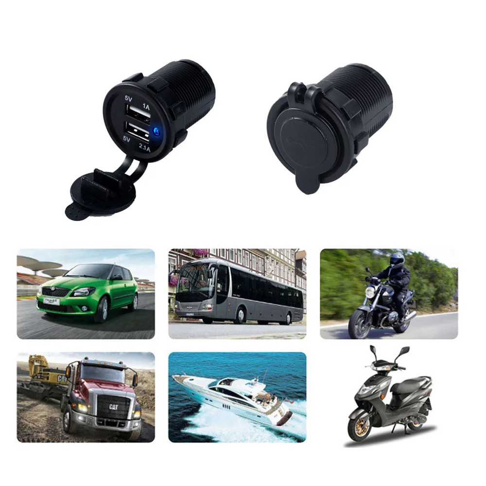 Водонепроницаемый Dual USB автомобиля мотоцикла лодка Зарядное устройство Мощность