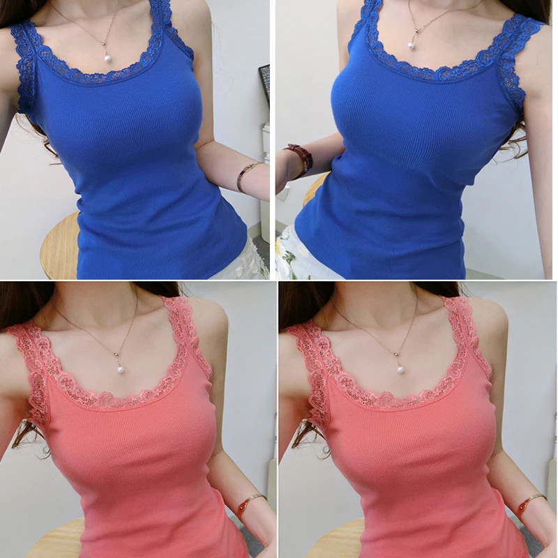 Женский кружевной топик черный белый зеленый розовый Повседневный без рукавов