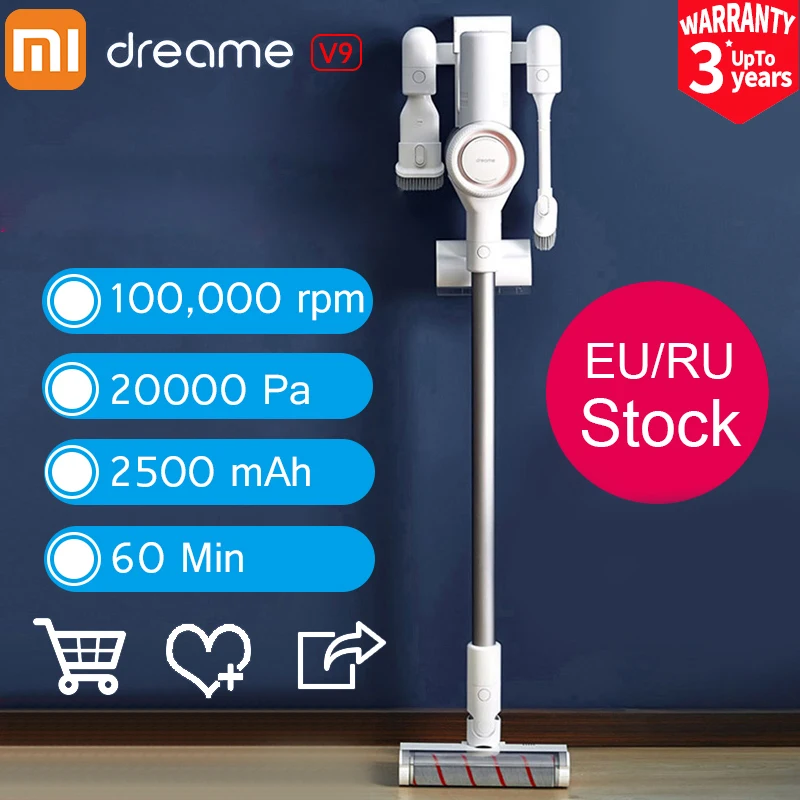 Пылесос xiaomi Dreame V9 V9P с европейской вилкой, ручной беспроводной пылесос 400 Вт 20000 Па от xiaomi youpin для домашнего автомобиля