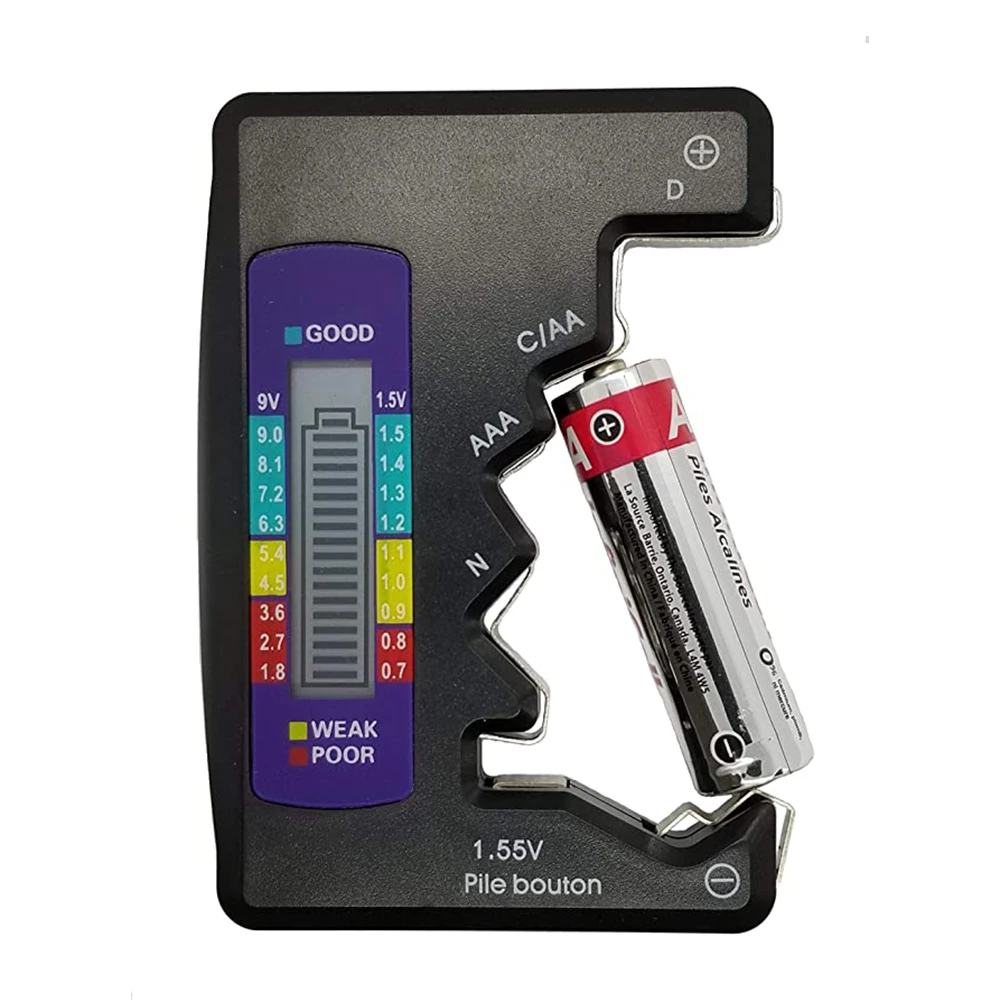 Цифровой Тестер Аккумуляторов универсальный тестер аккумуляторов AA AAA N C D 9 В 1 5 в