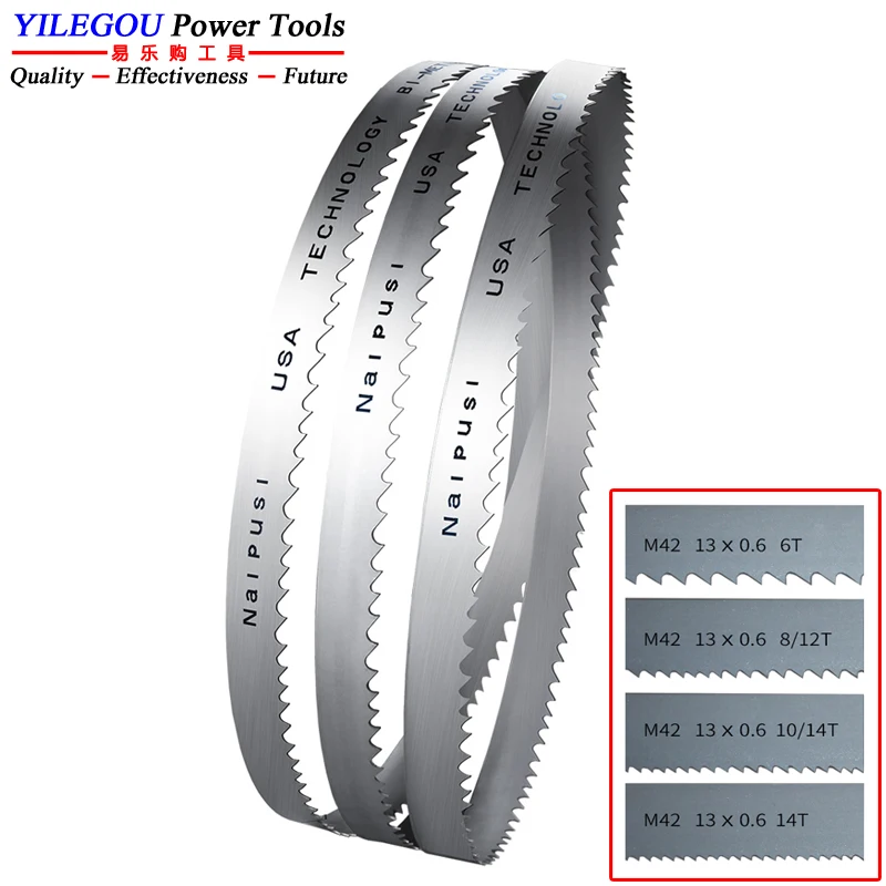Полотна ленточной пилы 8 дюймов M42 Bi Metal 1/2 дюйма. 1400 1425 1435 1440 1470 мм x 13x0 6 6Tpi пильный
