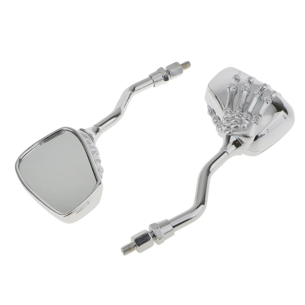 

Motorbike Skull Hand Rear View Side Mirrors For Yamaha Suzuki 8/10mm
