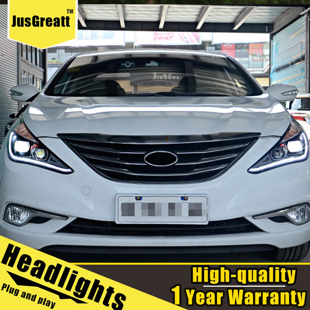 

A Pair For Hyundai Sonata LED Headlights 2011-2014 HID Head Lamps Bi Xenon Beam Fog Daytime Running Lights Dynamic Turn