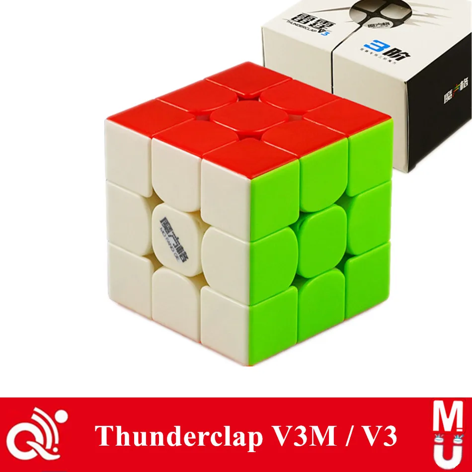 Магнитный скоростной куб QiYi MoFangGe Thunderclap V3M 3x3 без наклеек V3 3x3x3 | Игрушки и хобби
