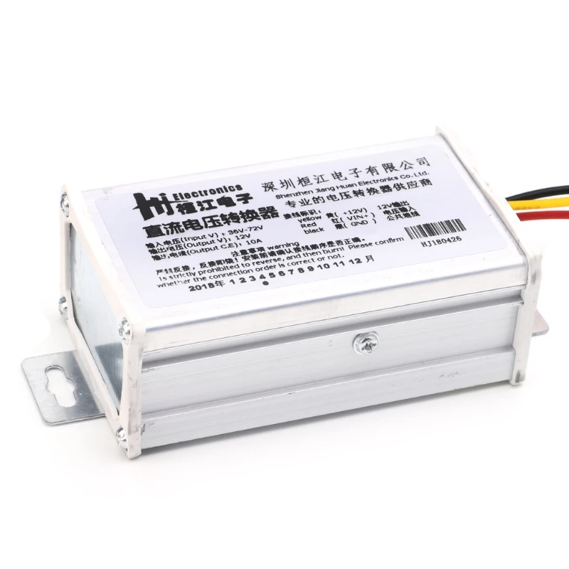 

DC 36V 48V 72V To 12V 10A 120W Converter Adapter Transformer For E-bike Electric 652A