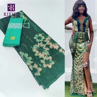 green unique french net lace modern ankara ghana sequins net tulle fabric traditional wedding dresses bazin riche lace fabric
