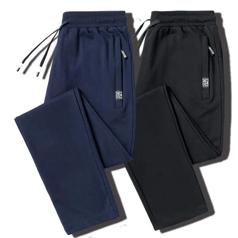 

New Autumn Men's Casual Straight-leg Pants Men Solid Color Pockets Windproof Pants Breathable Fashion Soft Trousers Plus Size