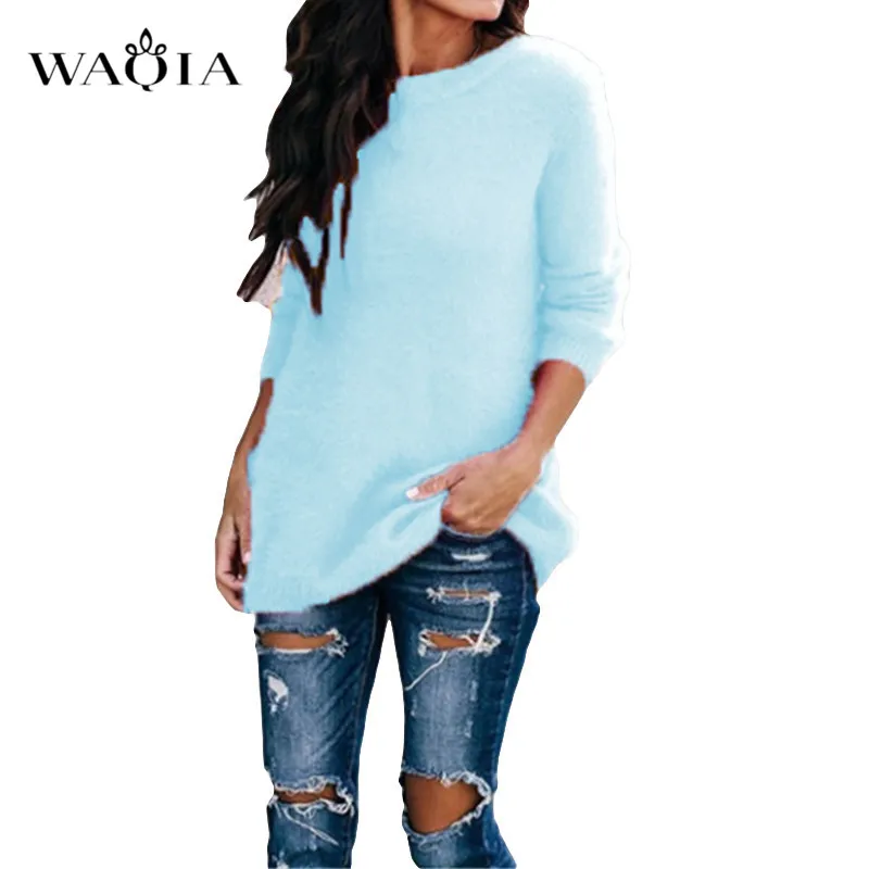 Casual Knitted Sweater Women Streetwear O Neck Long Sleeve Pullovers Loose Solid Coat 2019 Autumn Winter Fashion Women's | Женская