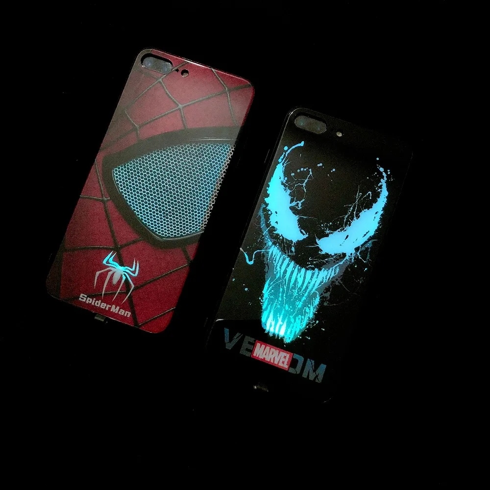 Venom Железный человек входящий вызов умный индукционный с подсветкой чехол для телефона iPhone XS MAX XR X 7 8 6S Plus Мультфильм Крутой чехол