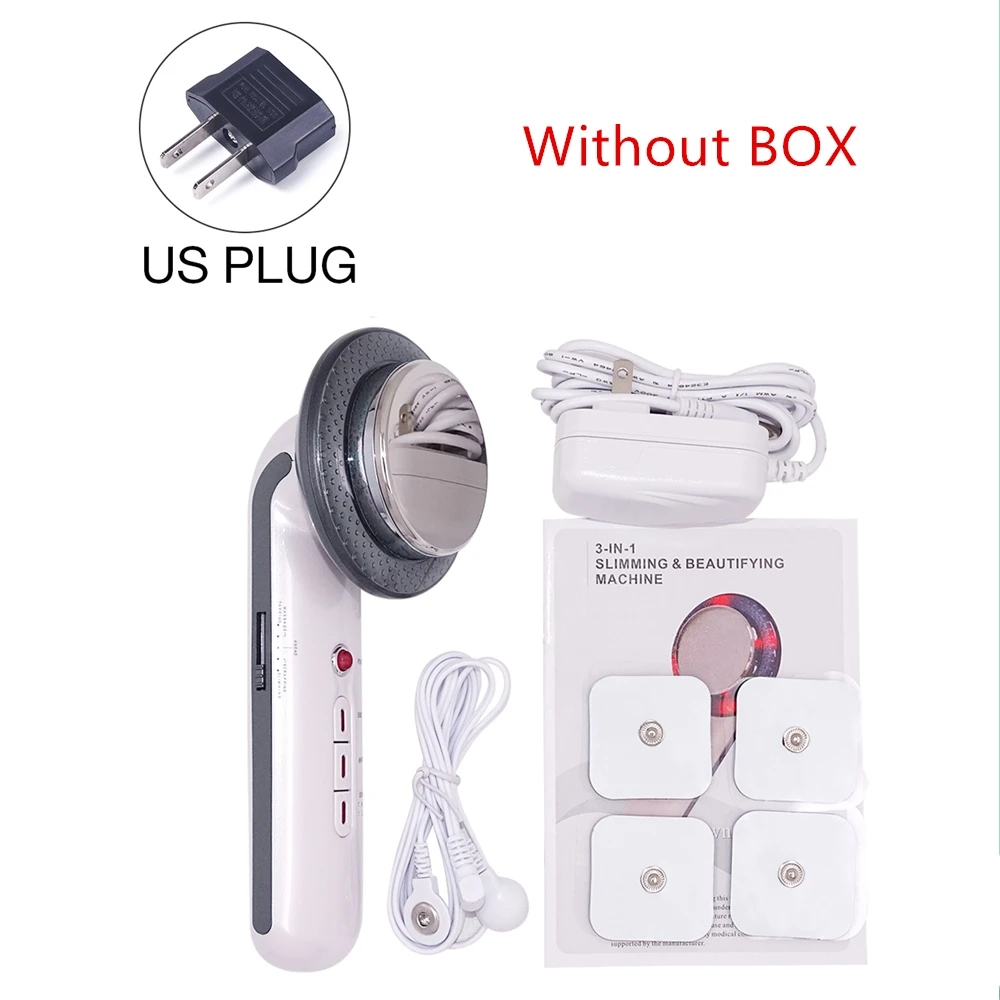 No box US plug 3 в 1 Lipo Ультразвуковая кавитация для похудения, антицеллюлитная машина для похудения, инфракрасный массажер для тела лица, инструмент для ухода за лицом - Цвет: No box US plug