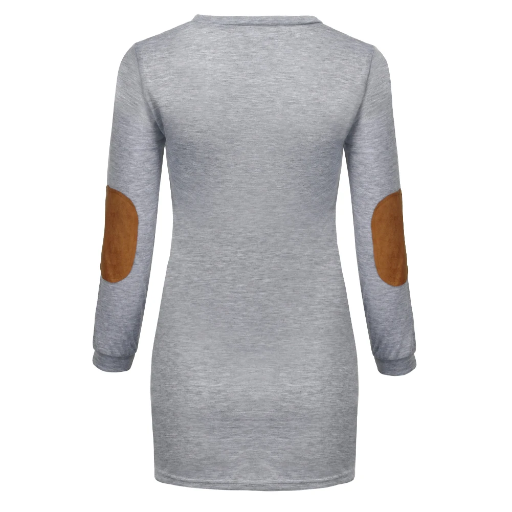 Повседневное платье с круглым вырезом для взрослых Повседневные осенние