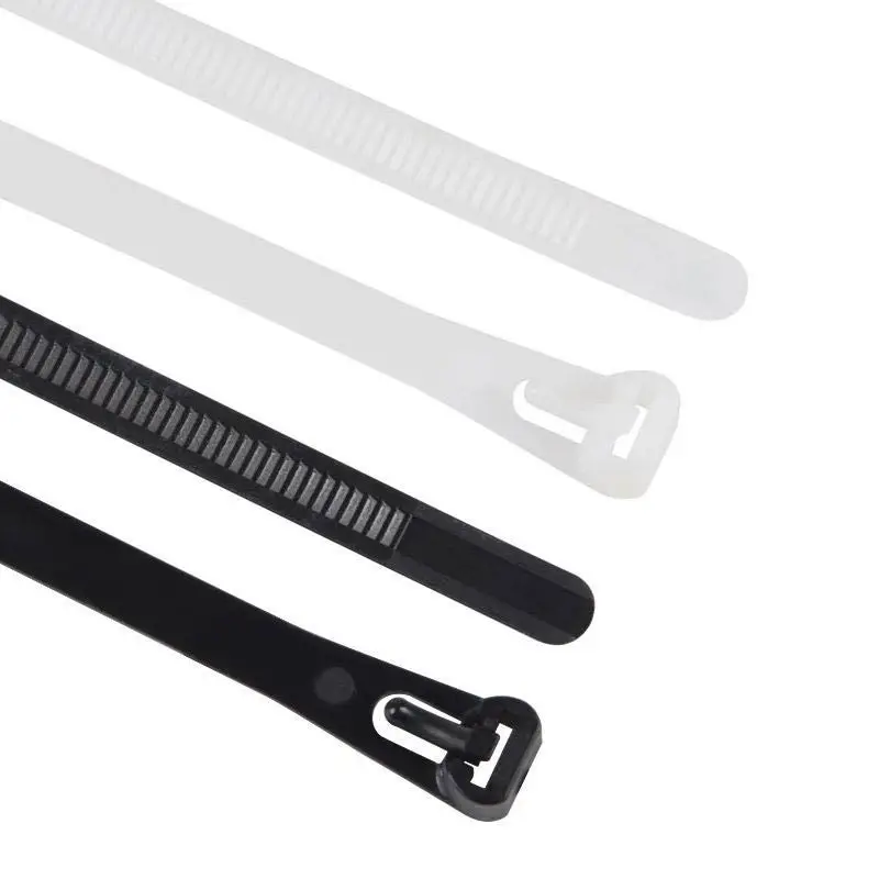 10-100pcs Reusable Nylon Cable Tie May Loosened Removable and Retractable Black/White Large Plastic With Strong Buckle | Дом и сад