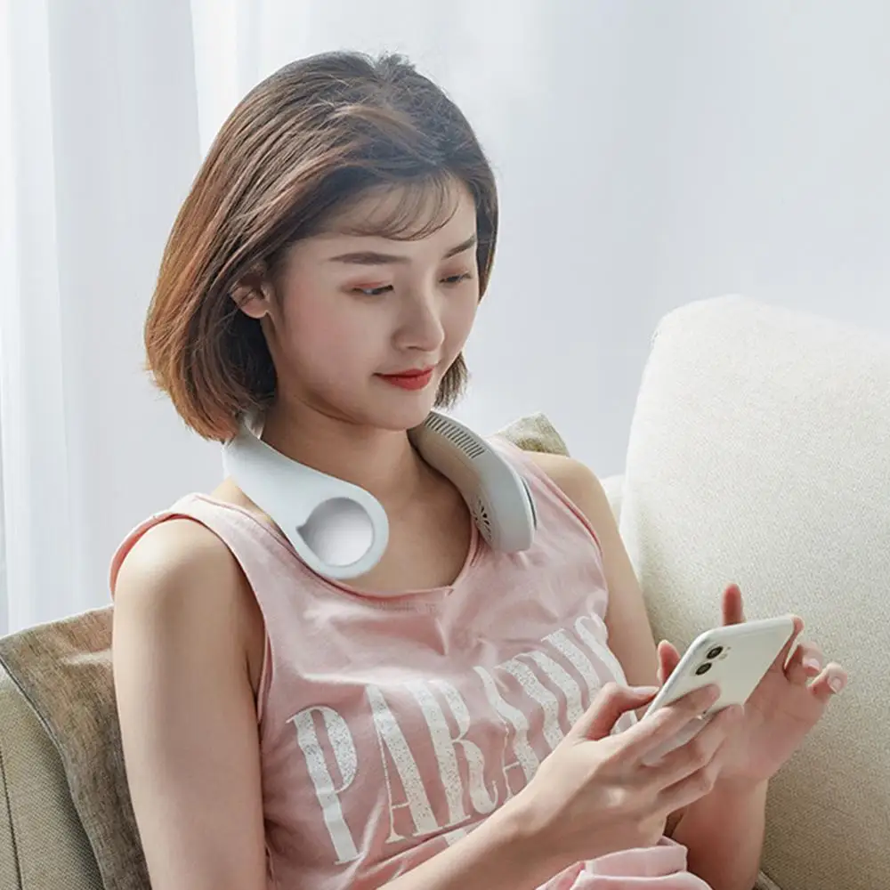 

Wearable Lazy Sports Halter Fan Mini Hanging Neck Fan USB Rechargeable Cover Halter Sports Fan Air Cooler Outdoor
