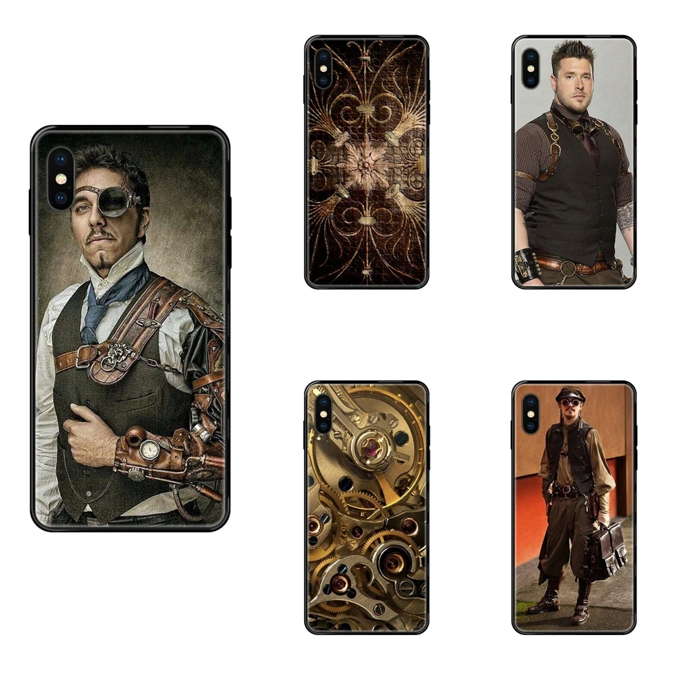 Прочный стимпанк для Huawei P40 P30 P20 P10 P9 P8 Lite Plus Pro P Smart 2017 2019 черный мягкий ТПУ чехол