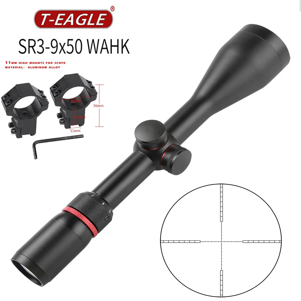 T-EAGLE SR 3-9X50WA HK Optical Sight Air Rifle Optics Scope Compact Rifle Scope For hunting weapons accessories With Rail Mounts