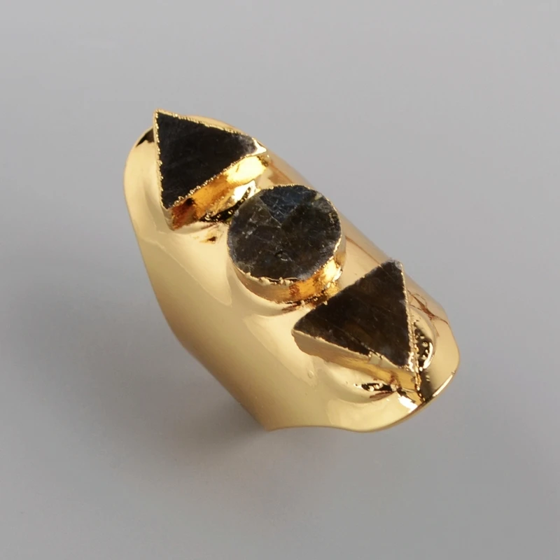 BOROSA повседневный стиль модное кольцо с камнем треугольник и круглый натуральный