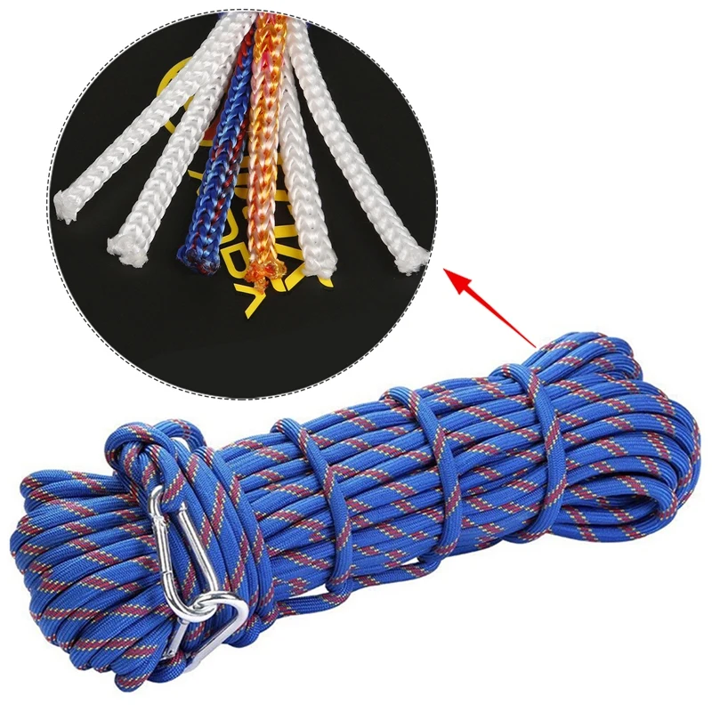 

Outdoor Emergency Rock Climbing Rescue Rope High Strength Safety Rope Camping Hiking With Hook Traction Survival Tool