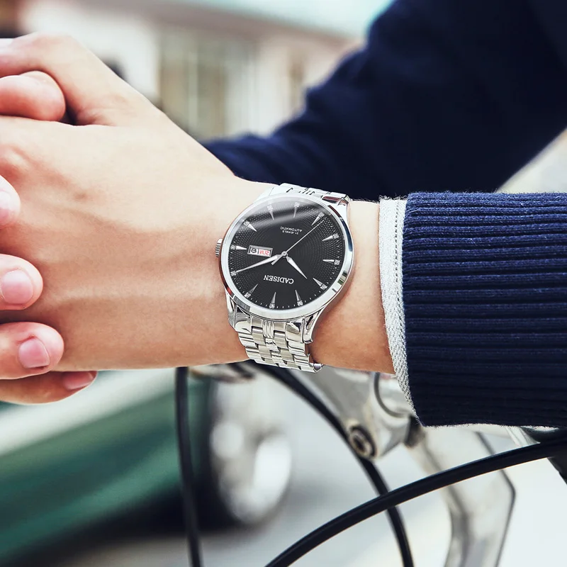 

CADISEN MIYOTA 8205 Japan Movement Automatic Watch Men Mechanical Wristwatch Luxury Brand 50M Waterproof Day Date Business Watch