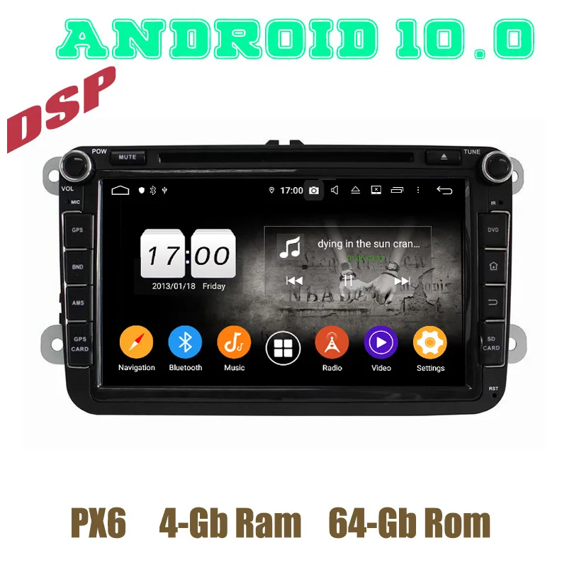 Автомагнитола PX6 Android 10 0 dvd gps-плеер для VW skoda универсальный Polo Golf Eos Tiguan caddy Seat leon Passat