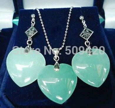 Бесплатная доставка&gt очаровательное голубое небо камень сердце кулон и серьги |