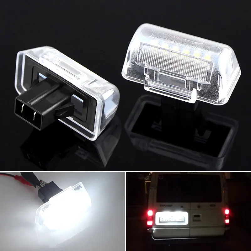 

2PCS Canbus LED Licence Number Plate Light White for Ford Transit Tourneo MK5 MK6 MK7 1995-2014