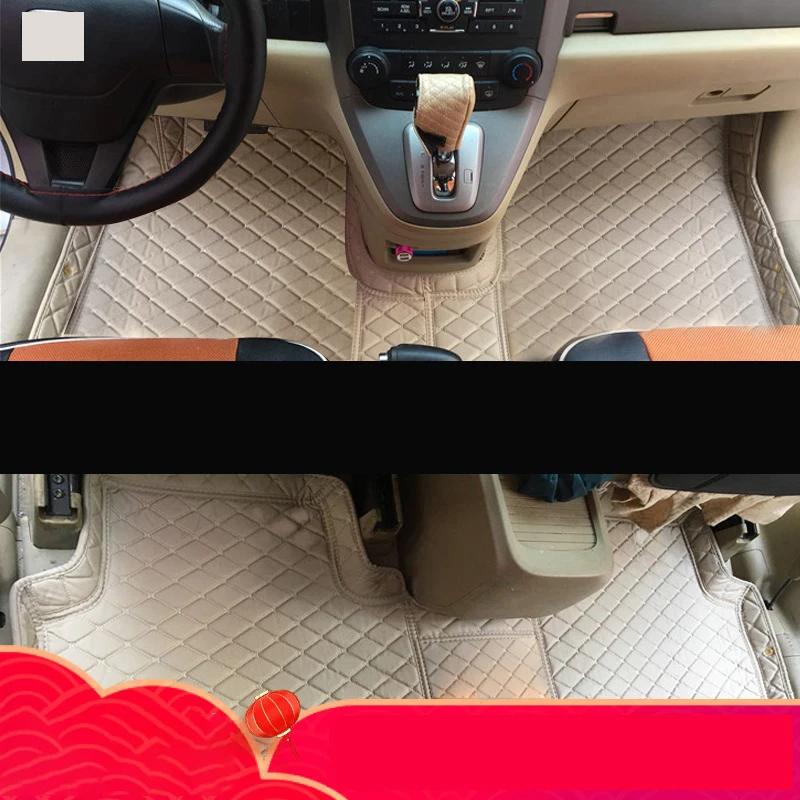 

leather car styling floor mats for honda crv cr-v 2007 2008 2009 2010 2011 2012 interior accessories covers saloon