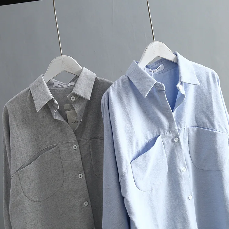 

2021 Casual Blouse Long Hem Woman Tops Vintage Oversize Shirts Korean Fashion Blusas Roupa Feminina Tops