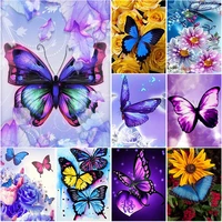 diy butterfly painting with diamond mosaic on sticker canvas full round drill set for embroidery cross stitch wall artwork decor