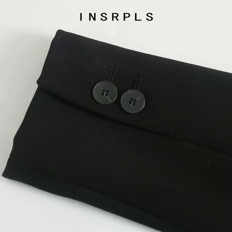 

INSRPLS Women Fashion Oversized Single Button Blazers Coat Vintage Long Sleeve Pockets Female Outerwear Chic Tops