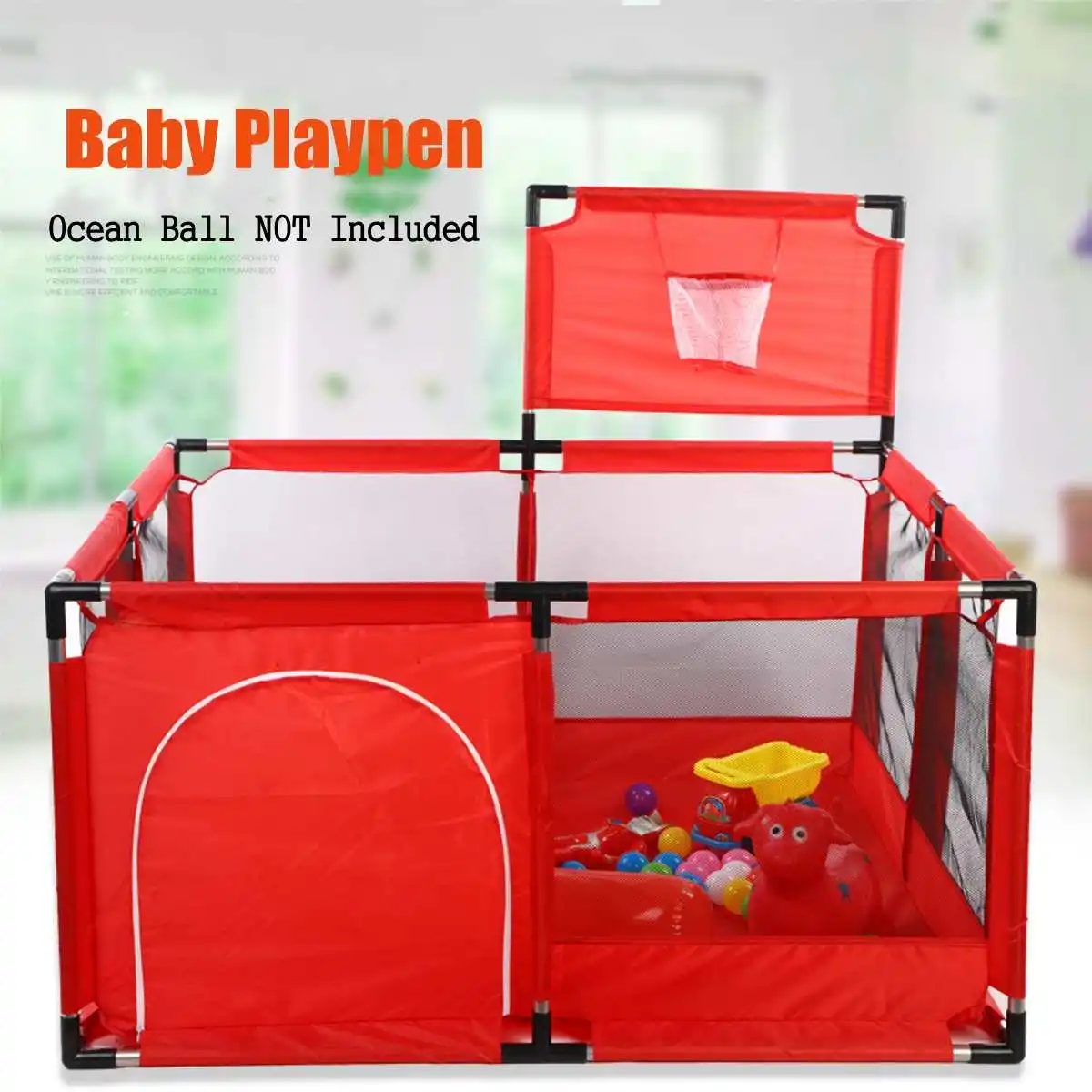 

Bioby Baby Playpen Children Toddler Kids Safety Fence Indoor Outdoor Play Pen Ocean Ball Pool Safety Barrier with Basket