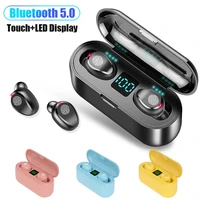 bluetooth headphone 5 0 touch control wireless headset led display earphone gaming auriculares sports waterproof earphone f9 tws
