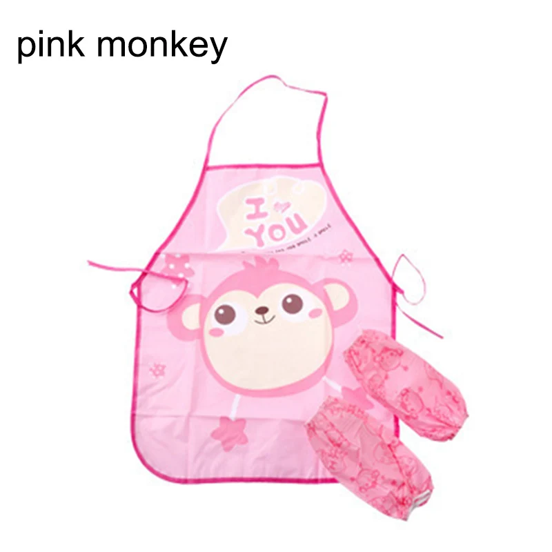 

1 Set Cute Waterproof Kids Feeding Aprons Suit Drink Food Children Apron Cuffs Baby Bibs Baby Accessories Portable Cute Cartoon
