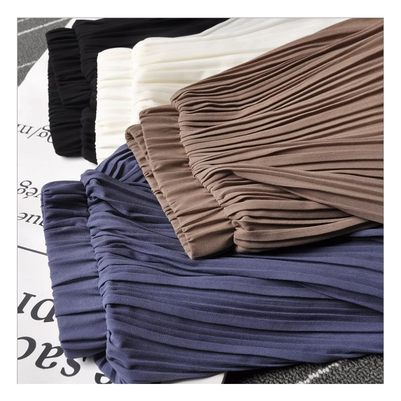 Юбка женская плиссированная с завышенной талией модная шифоновая длинная