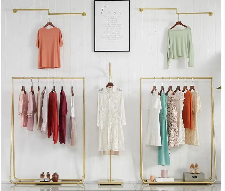 Вешалка для магазина одежды Золотая вешалка онлайн-знаменитостей полка женской