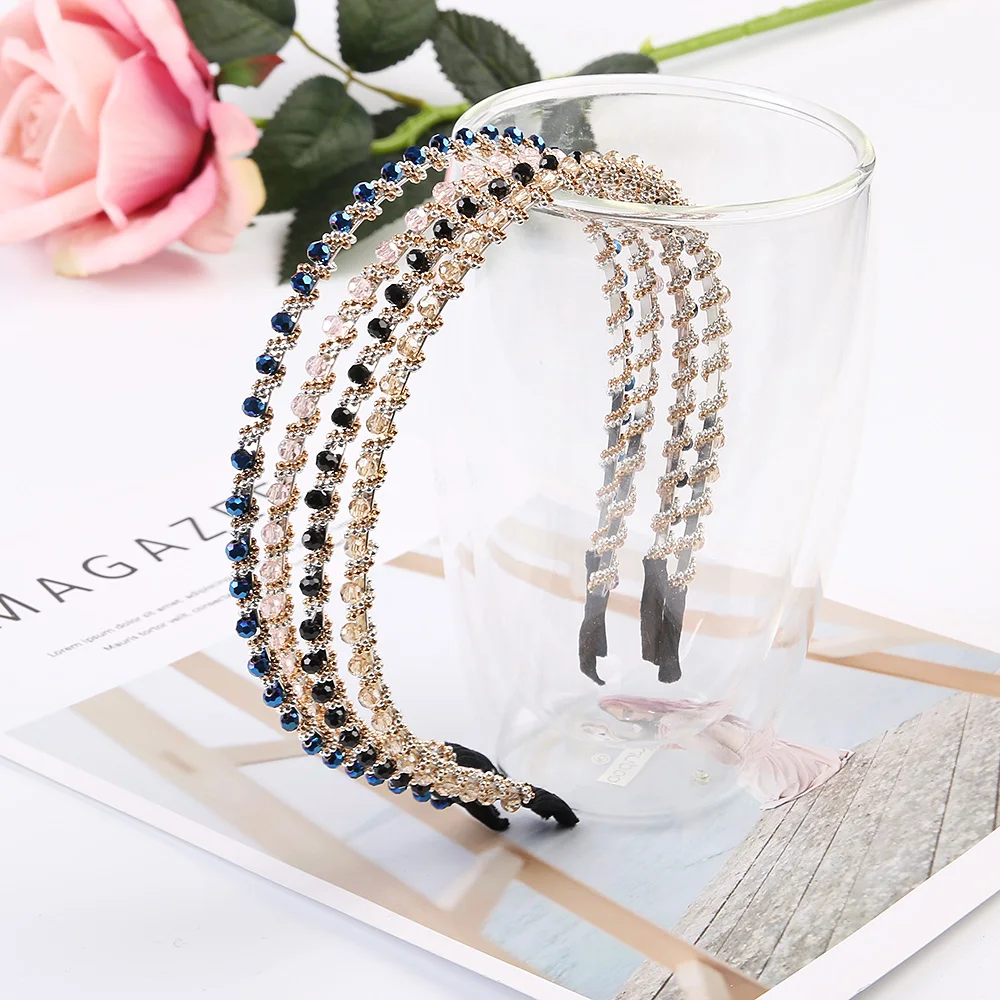 1 шт. стразы повязка на голову с кристаллами для девушек акриловые бусины