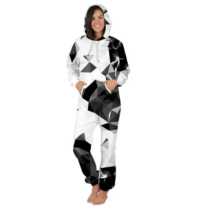 Пижама с капюшоном и 3D принтом для взрослых комбинезон унисекс мужской мужские