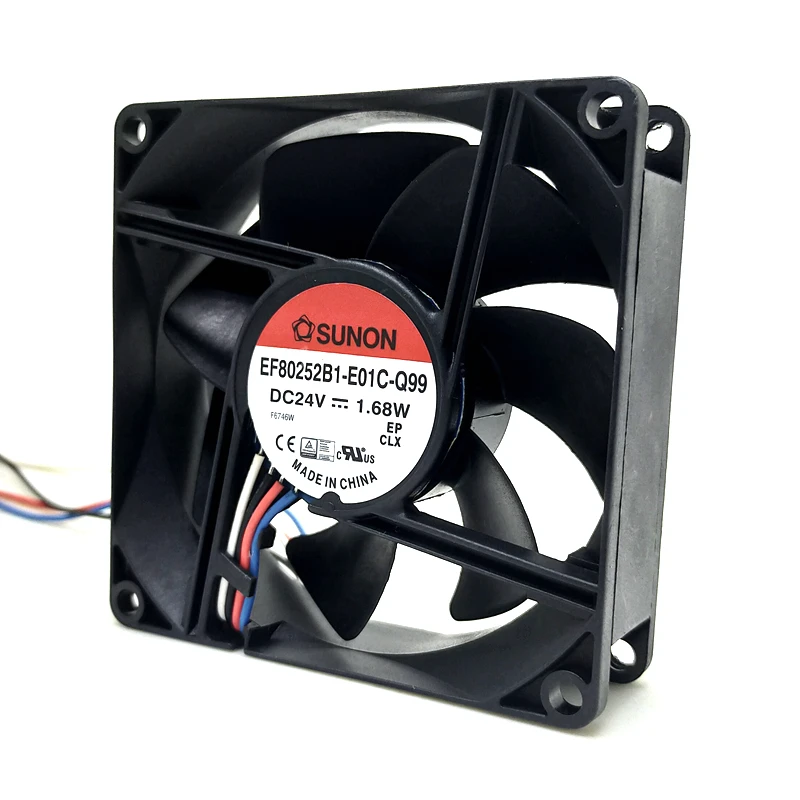 

New For Sunon EF80252B1-E01C-Q99 80mm 8025 DC 24V PWM temperature control fan double ball mute 8cm fan