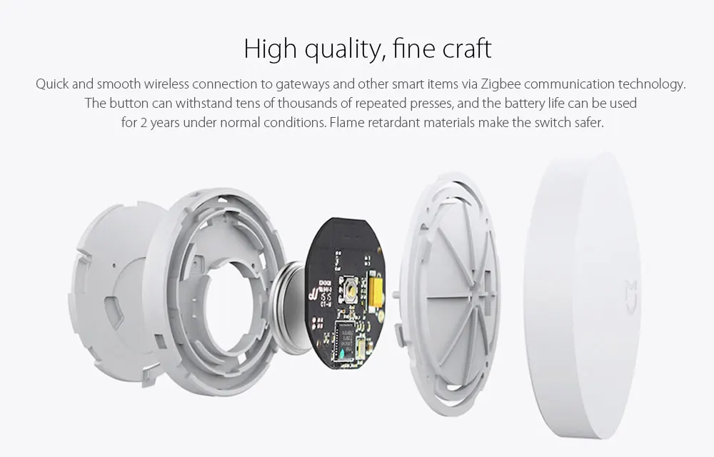 Aqara Mijia Wireless Switch Smart Bluetooth Zigbee Connection Switch Intelligent Home Security Equipment Work With Mi Home APP