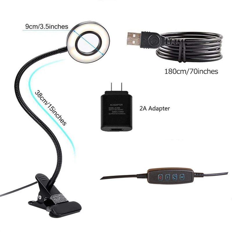 Светильник для чтения книг в кровати зажим на лампу с 3 яркостью отлично подходит