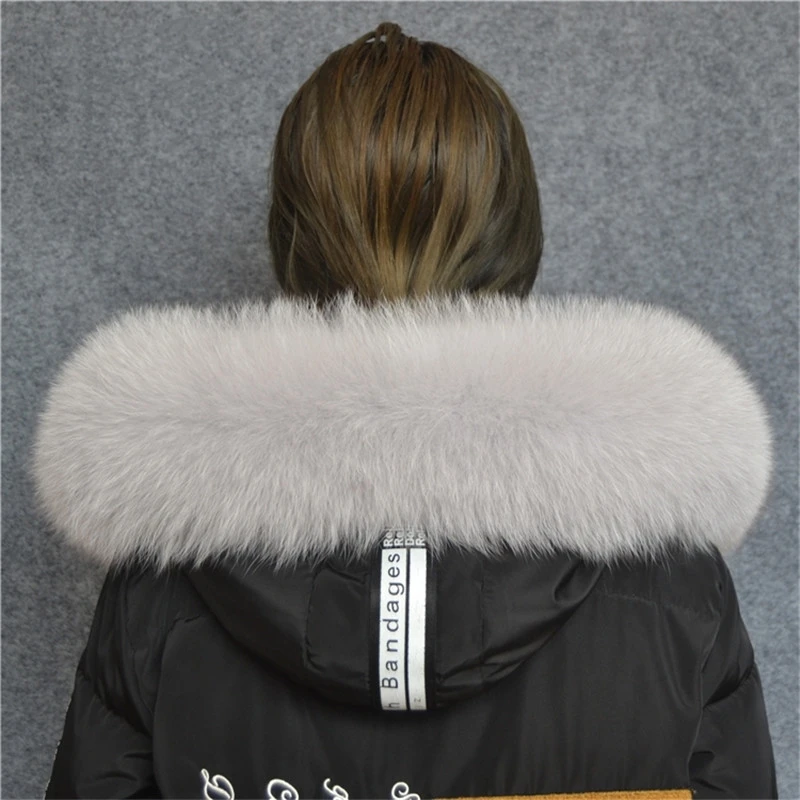 Женские прямые шарфы с воротником из натурального Лисьего меха зимнее пуховое