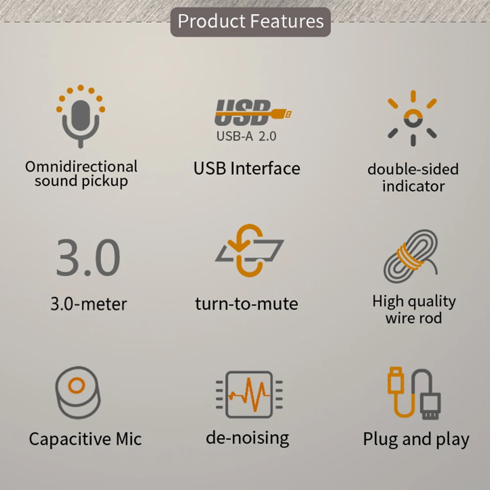

Muslady Microphone 360 Pickup USB Omni-directional Microphone Condenser Mic with 2-Meter Cable Flip to Mute