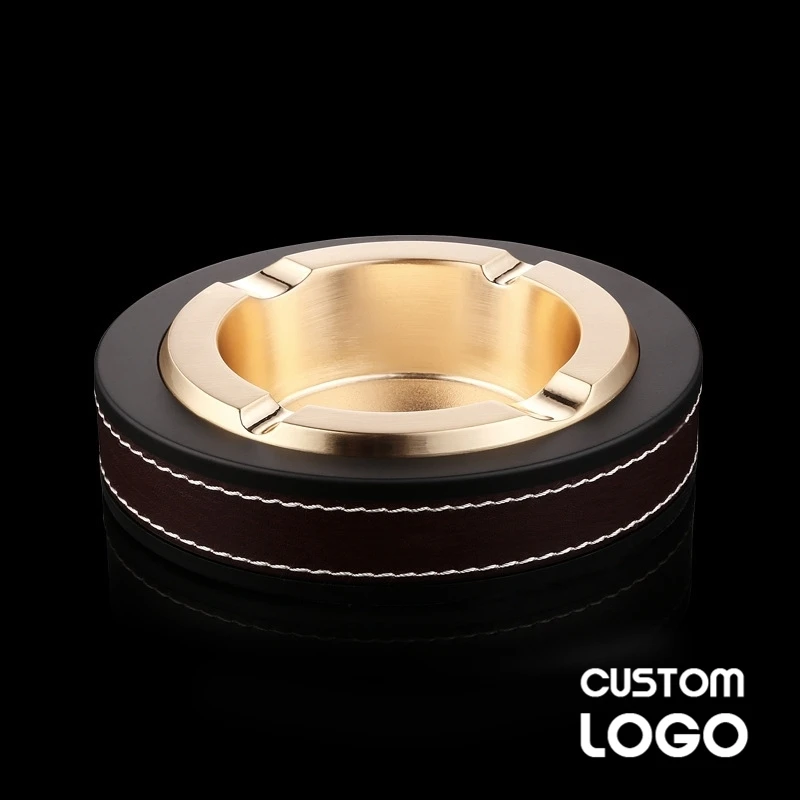 Одежда высшего качества сигары Металлическая Пепельница кожаное рулевое колесо