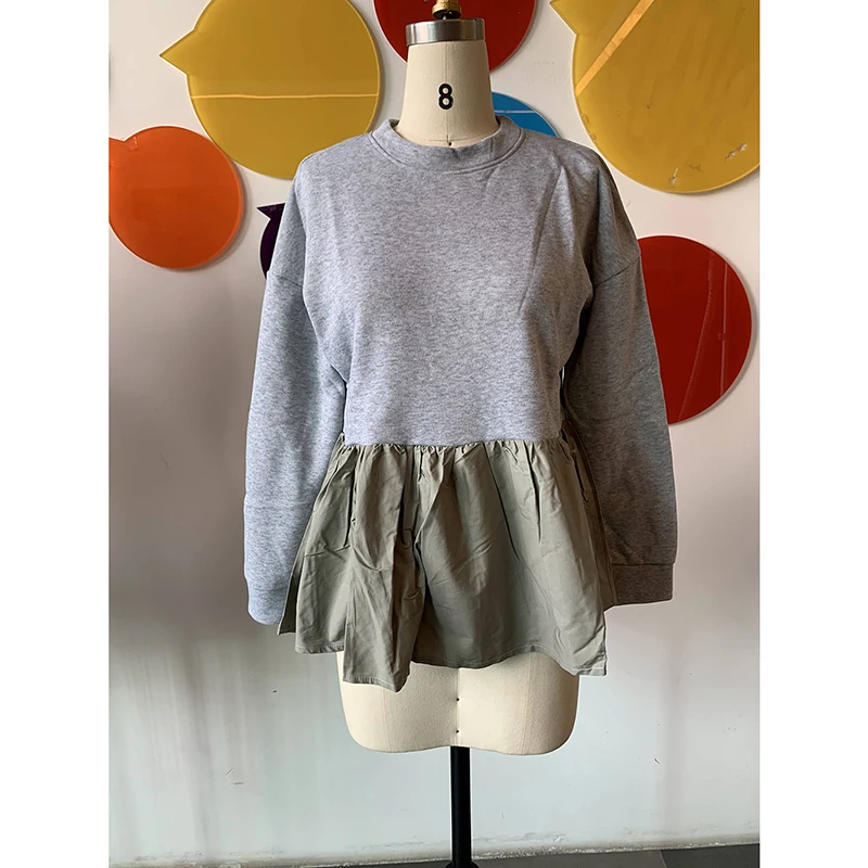 Осенняя Женская толстовка с длинным рукавом в Корейском стиле Свободный пуловер